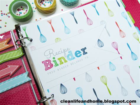 What are some common categories for recipe binder dividers?